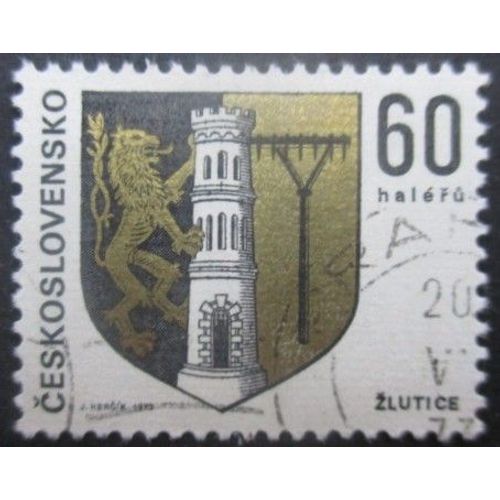 Tchecoslovaquie N°1991 Armoirie De Zlutice Oblitéré