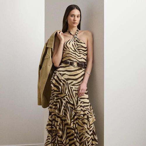 Robe En Georgette Volantée Zèbre