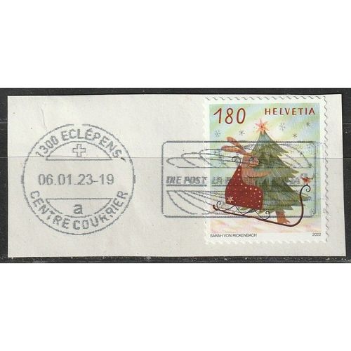 Timbre Suisse Sur Support Avec Belle Oblitération, Salutations Festives 2022 N° 2747