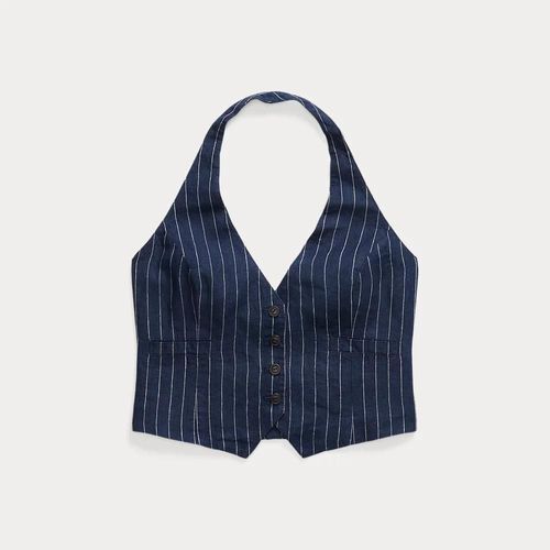 Gilet Dos Nu Rayé En Lin