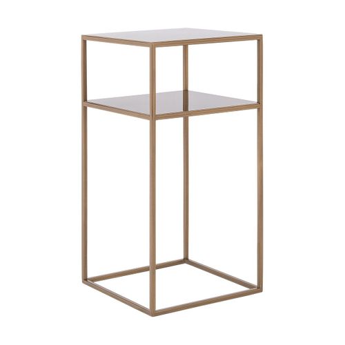 Table D'appoint Carrée À Deux Étages Gold En Métal 30 X 60 Cm Tensio 2 - Custom Form