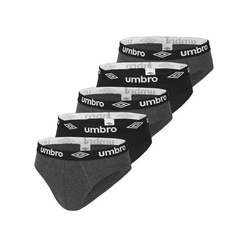 Lot De 5 Slips Umbro En Coton Pour Homme : X 5 Noir + Gris / Xl