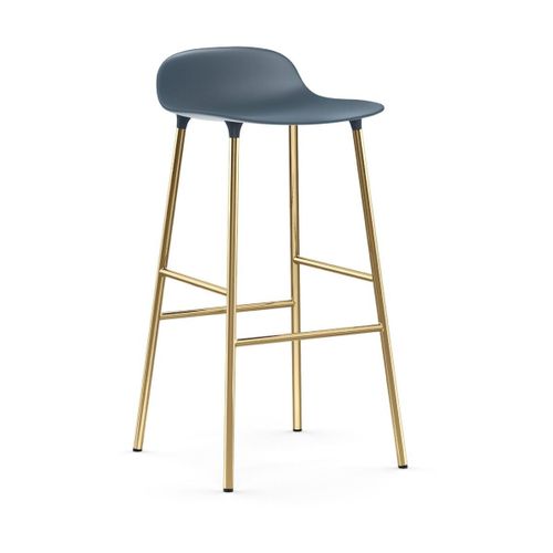 Tabouret De Bar En Laiton Et Pp Bleu 75 Cm Form - Normann Copenhagen