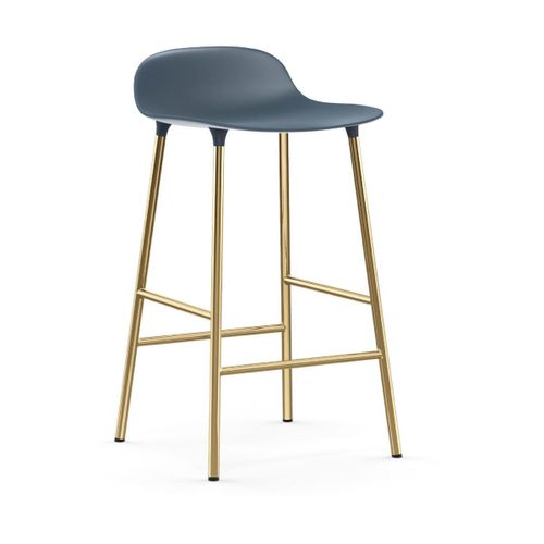 Tabouret De Bar En Laiton Et Pp Bleu 65 Cm Form - Normann Copenhagen