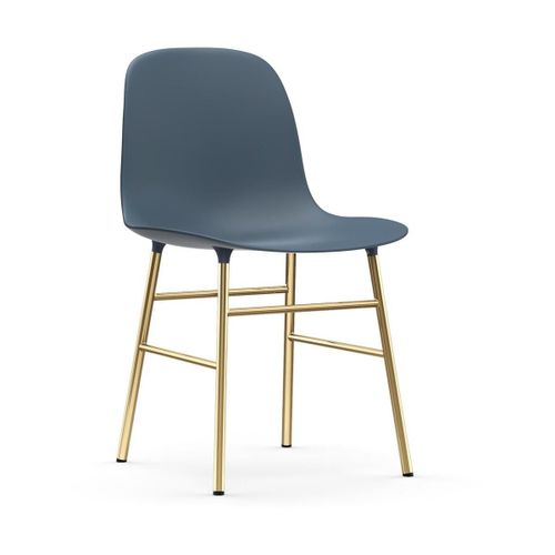 Chaise En Laiton Et Pp Bleu Form - Normann Copenhagen
