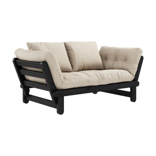 Canapé En Bois Noir Convertible 2 Places Beige Beat - Karup Design