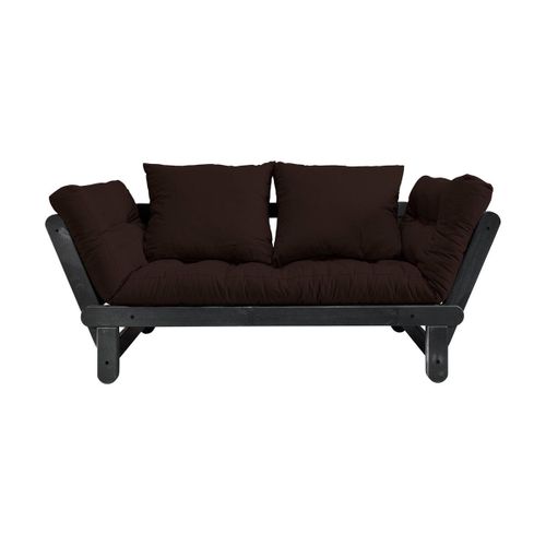 Canapé En Bois Noir Convertible 2 Places Marron Beat - Karup Design