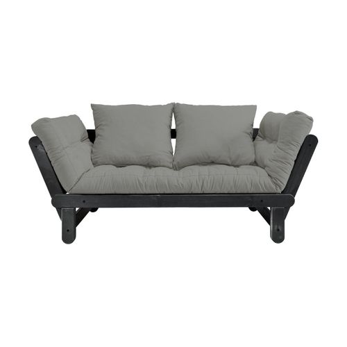 Canapé En Bois Noir Convertible 2 Places Gris Beat - Karup Design
