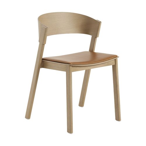 Chaise En Chêne Naturel Et Assise Cuir Cognac Cover - Muuto