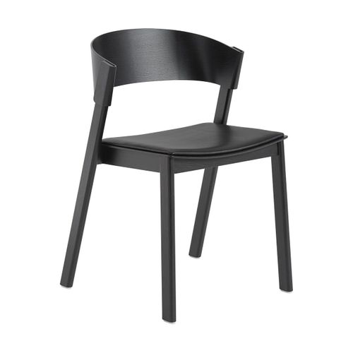 Chaise Noire Et Assise Cuir Noir Cover - Muuto