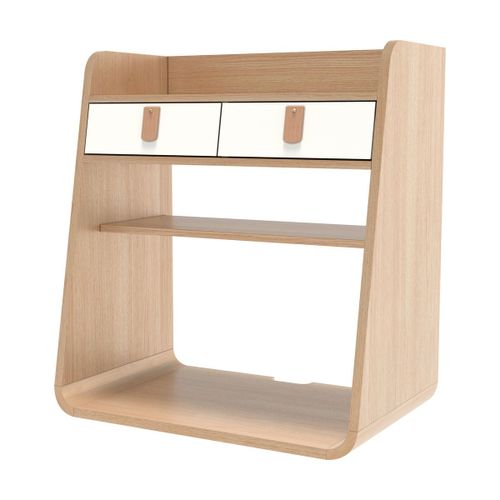 Table De Chevet Murale En Bois De Chêne Naturel Et Laqué Blanc Suzon - Hartô