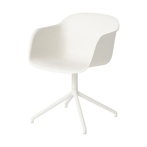 Fauteuil Blanc Piétement Pivot Fiber - Muuto