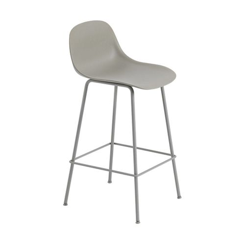 Chaise De Bar 65 Cm Grise Piétement Tubes Fiber - Muuto