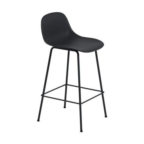 Chaise De Bar 65 Cm Noire Piétement Tubes Fiber - Muuto
