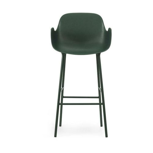 Chaise De Bar Avec Accoudoirs En Acier Et Pp Vert 65 Cm Form - Normann Copenhagen