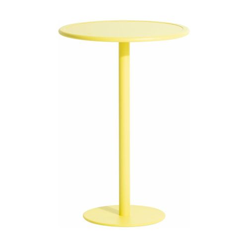 Table Haute Ronde Outdoor Jaune Week End - Petite Friture