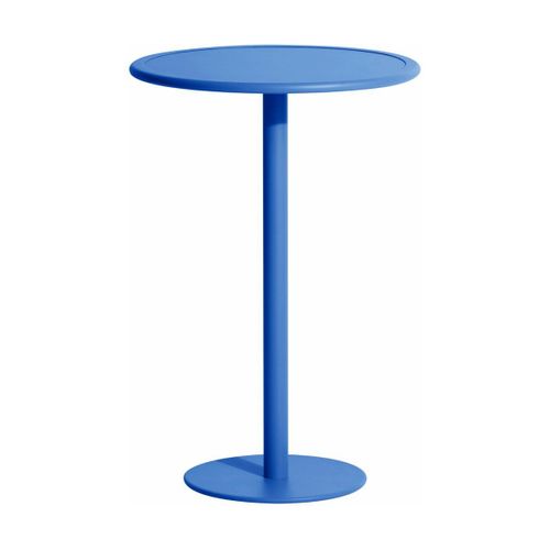 Table Haute Ronde Outdoor Bleue Week End - Petite Friture