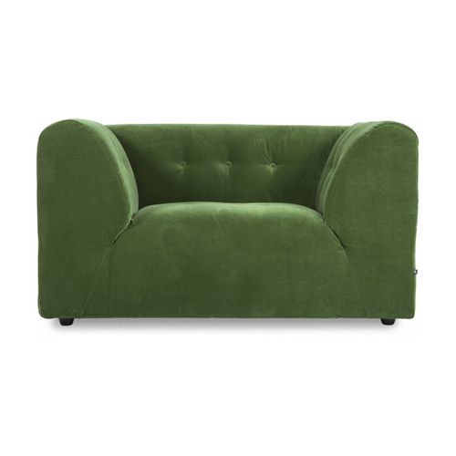 Fauteuil En Velours Vert Vint - Hkliving