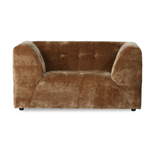 Fauteuil En Velours Côtelé Doré Vint - Hkliving