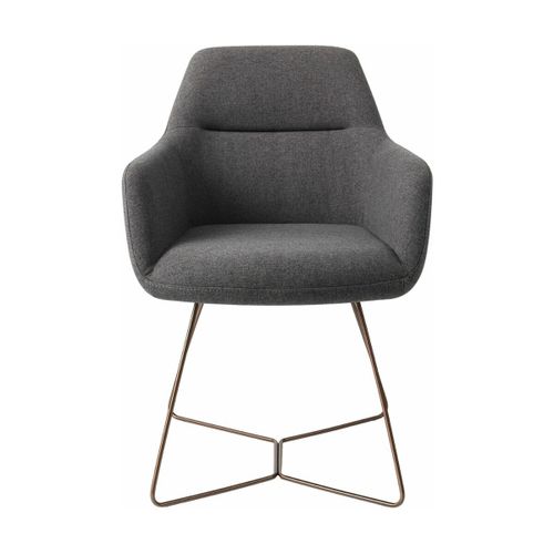 Chaise Grise Foncée Shadow Avec Pieds Hexagones En Métal Rosé Kinko - Jesper Home