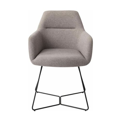 Chaise Grise Earl Grey Avec Pieds Hexagones En Métal Noir Kinko - Jesper Home