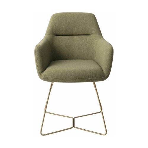 Chaise Verte Green Hunter Avec Pieds Hexagones En Métal Doré Kinko - Jesper Home