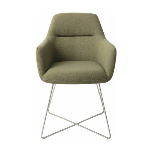 Chaise Verte Green Hunter Avec Pieds Hexagone En Métal Argenté Kinko - Jesper Home