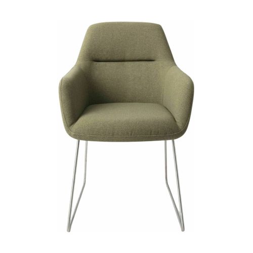 Chaise Verte Green Hunter Avec Pieds Élégants En Métal Argenté Kinko - Jesper Home