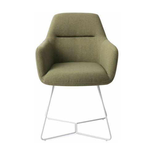 Chaise Verte Green Hunter Avec Pieds Hexagone En Métal Blanc Kinko - Jesper Home