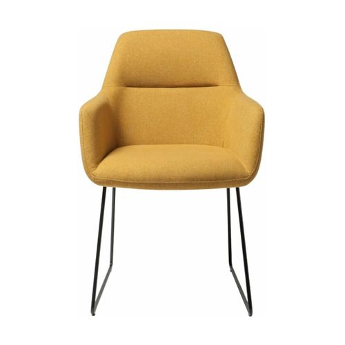 Chaise Jaune Dijon Avec Pieds Élégants En Métal Noir Kinko - Jesper Home