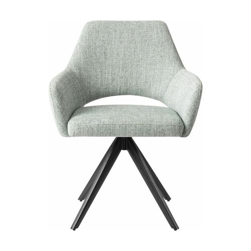 Chaise Verte Glaciale Soft Sage Avec Pieds Rotatifs En Métal Noir Yanai - Jesper Home
