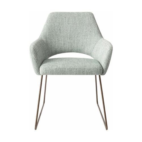 Chaise Verte Glaciale Soft Sage Avec Pieds Élégants En Métal Rosé Yanai - Jesper Home