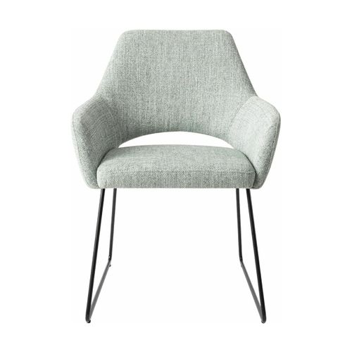 Chaise Verte Glaciale Soft Sage Avec Pieds Élégants En Métal Noir Yanai - Jesper Home