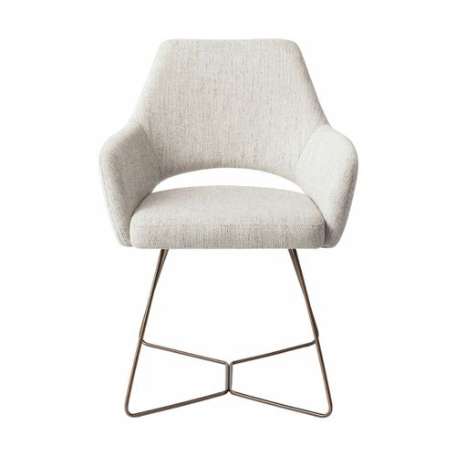 Chaise Gris Clair Pigeon Avec Pieds Hexagones En Métal Rosé Yanai - Jesper Home