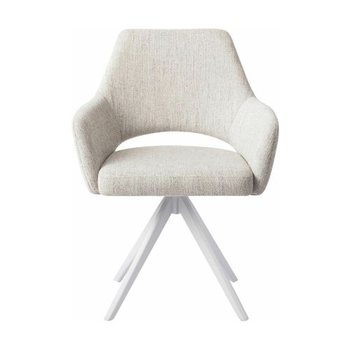 Chaise Gris Clair Pigeon Avec Pieds Rotatifs En Métal Blanc Yanai - Jesper Home