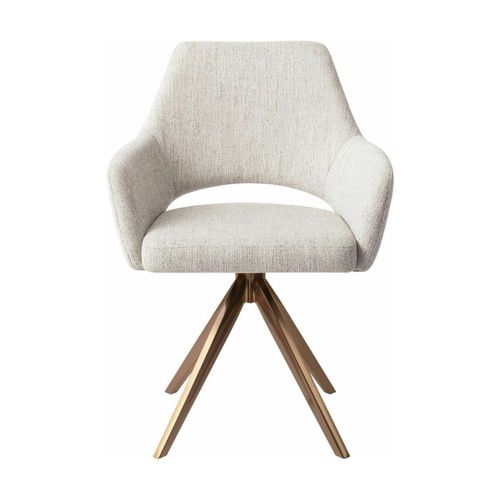 Chaise Gris Clair Pigeon Avec Pieds Rotatifs En Métal Rosé Yanai - Jesper Home