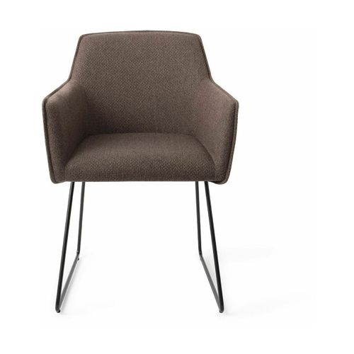 Chaise Marron Potters Clay Avec Pieds Élégants En Métal Noir Hofu - Jesper Home