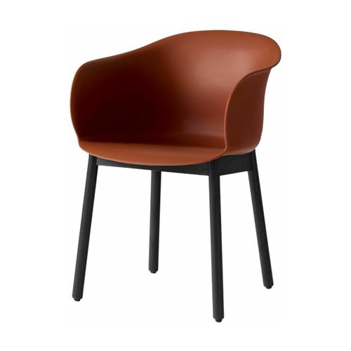 Chaise Marron Piétement En Bois De Chêne Noir Jh30 - &tradition