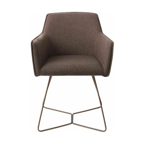 Chaise Marron Potters Clay Avec Pieds Hexagones En Métal Rosé Hofu - Jesper Home
