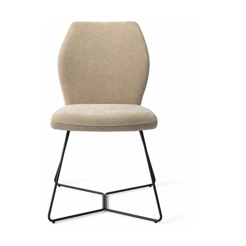 Chaise De Salle À Manger Beige Funky Fudge Avec Pieds Hexagone Métal Noir Ikata - Jes