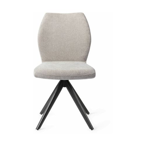 Chaise De Salle À Manger Grise Pretty Plaster Avec Pieds Rotatifs Métal Noir Ikata -