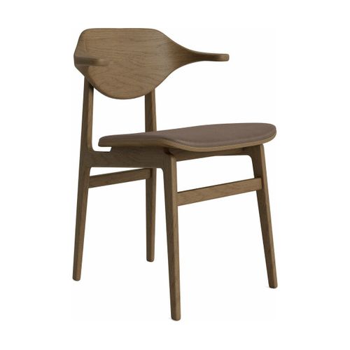Chaise En Chêne Fumé Clair Plaqué Avec Rembourrage Marron Foncé Buffalo - Norr11