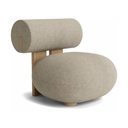 Fauteuil En Chêne Naturel Et Rembourrage En Tissu Bouclé Barnum Col 3 Hippo Lounge -