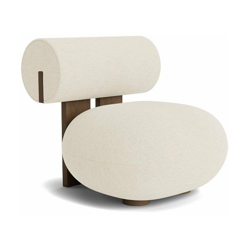 Fauteuil En Chêne Fumé Clair Et Rembourrage En Tissu Barnum Col 24 Hippo Lounge - Nor