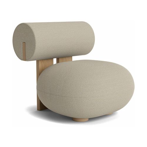Fauteuil En Chêne Naturel Et Rembourrage En Tissu Hallingdal 65 - 220 Hippo Lounge -
