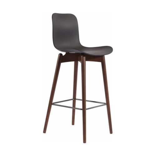 Chaise De Bar En Hêtre Fumé Et Coque En Polypropylène Anthracite 75 Cm Langue - Norr1