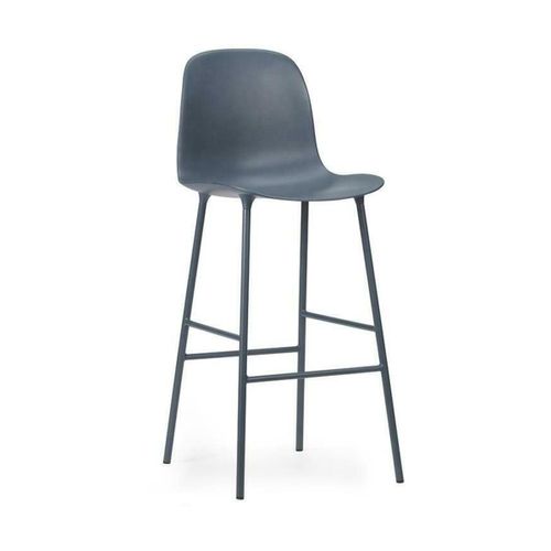 Chaise De Bar En Acier Et Pp Bleu 65 Cm Form - Normann Copenhagen