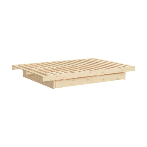 Sommier Avec 4 Tiroirs En Pin Naturel 160x200cm Kanso - Karup Design