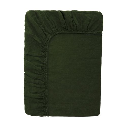Drap Housse En Lin Lavé Sapin 90 X 200 Cm - The Cool Republic