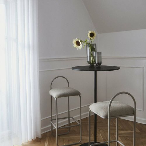 Chaise De Bar En Bouclé Taupe 37 X 39 X 92 Cm Angui - Aytm